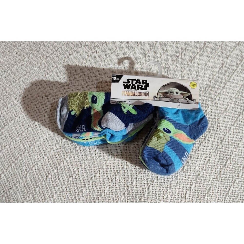 THE MANDALORIAN NEW TODDLER BOYS 12-24M ANKLE SOCKS 10 PAIR PACK STAR WARS